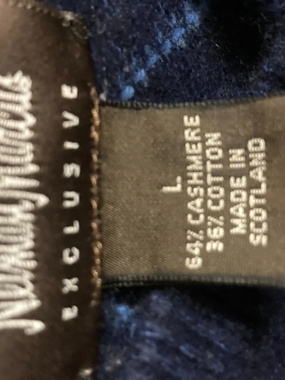 Neiman Marcus Exclusive cashmere/cotton sweater blue size Large Men's